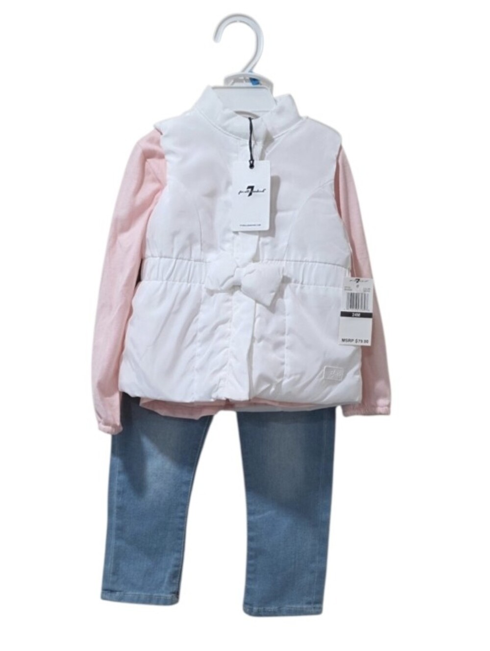 Seven for all mankind  cotton blend  girls 3 piece  set  24 Months